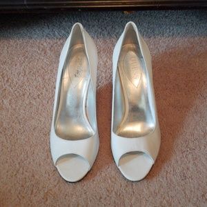Guess White Peep Toes